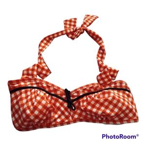 Swim Top Red & White Polka  sz Small